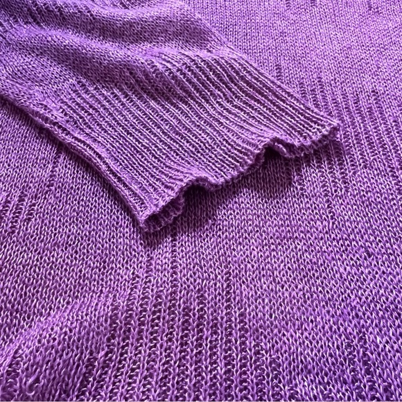Eileen Fisher Women’s 100% Linen Boat Neck Top in Magenta size Petite Large - Picture 6 of 9